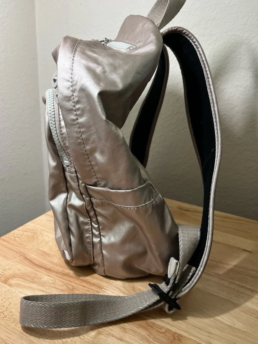 KIPLING Seoul S Cloud Metal Silver Metallic Backpack